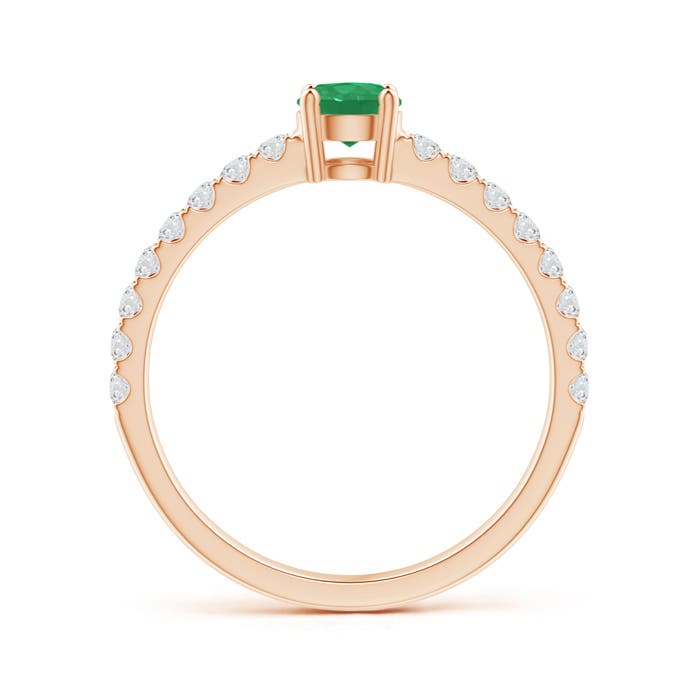 A - Emerald / 0.69 CT / 14 KT Rose Gold