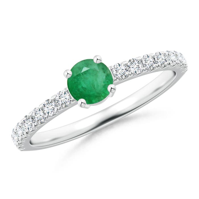 A - Emerald / 0.69 CT / 14 KT White Gold