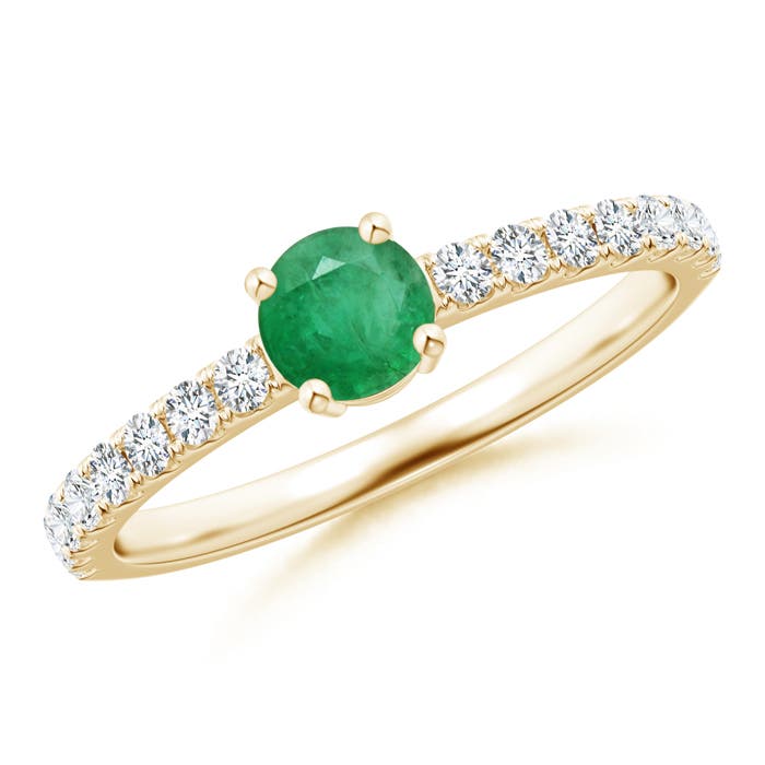 A - Emerald / 0.69 CT / 14 KT Yellow Gold