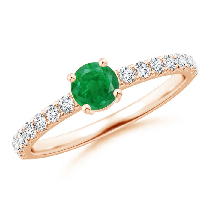 AA - Emerald / 0.69 CT / 14 KT Rose Gold