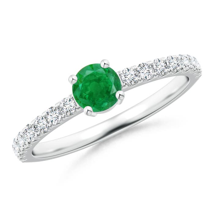 AA - Emerald / 0.69 CT / 14 KT White Gold