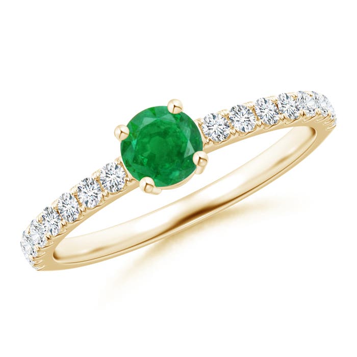 AA - Emerald / 0.69 CT / 14 KT Yellow Gold