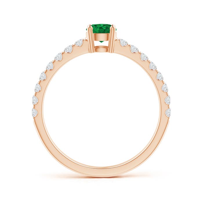 AAA - Emerald / 0.69 CT / 14 KT Rose Gold