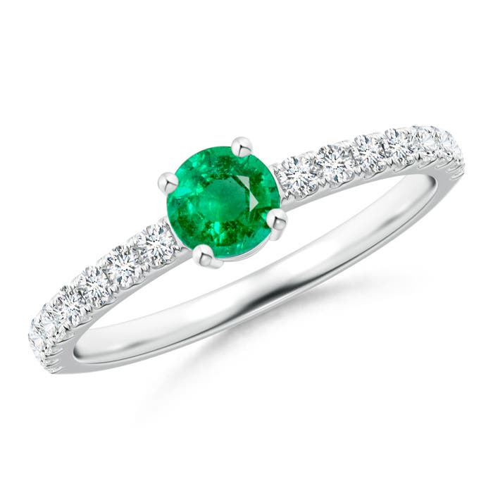 AAA - Emerald / 0.69 CT / 14 KT White Gold