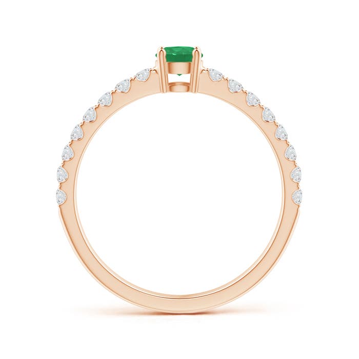 A - Emerald / 0.58 CT / 14 KT Rose Gold