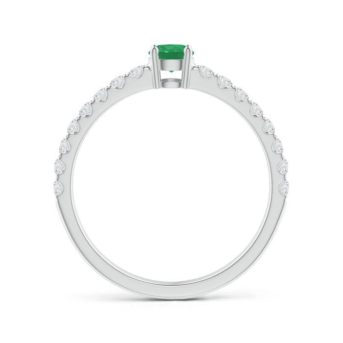 A - Emerald / 0.58 CT / 14 KT White Gold