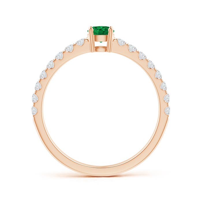 AAA - Emerald / 0.58 CT / 14 KT Rose Gold