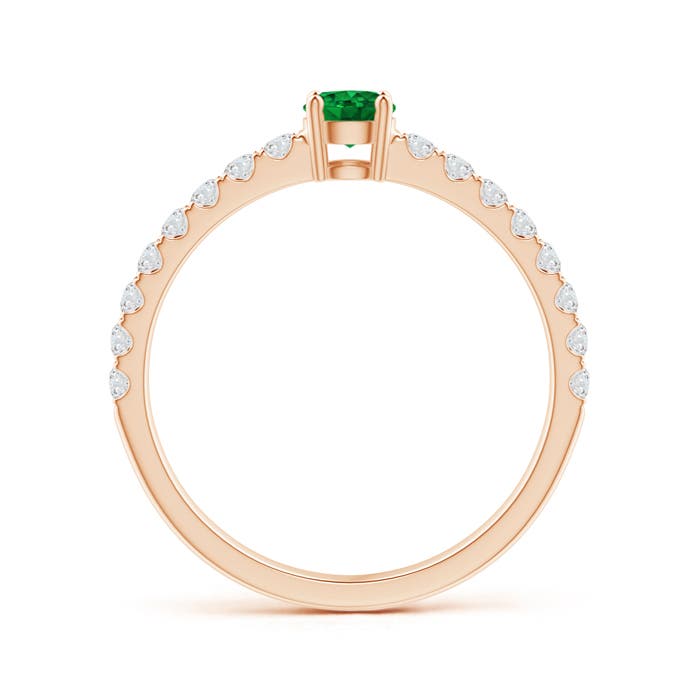 Premium - Lab-Grown Emerald / 0.58 CT / 14 KT Rose Gold