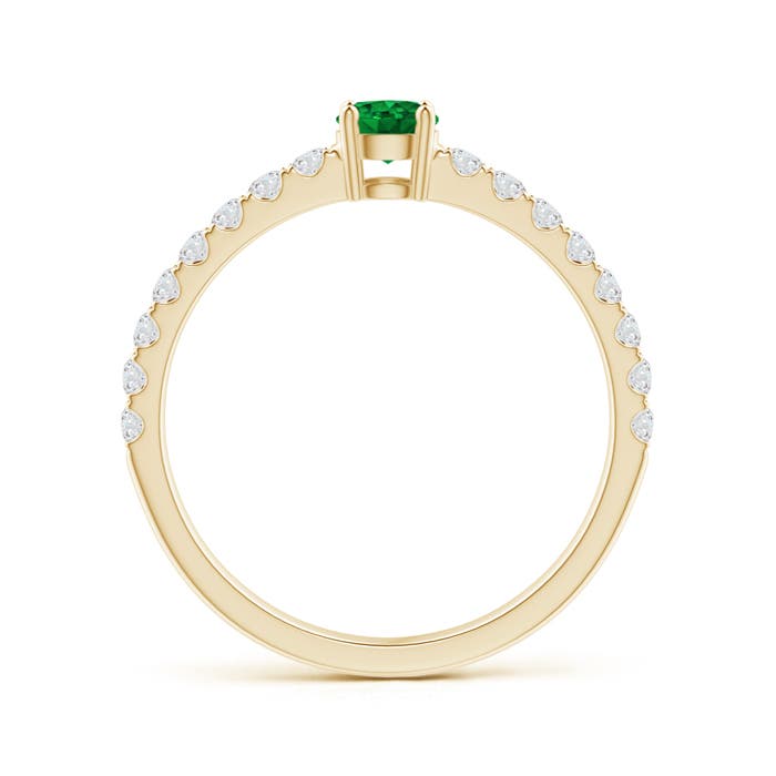 Premium - Lab-Grown Emerald / 0.58 CT / 14 KT Yellow Gold