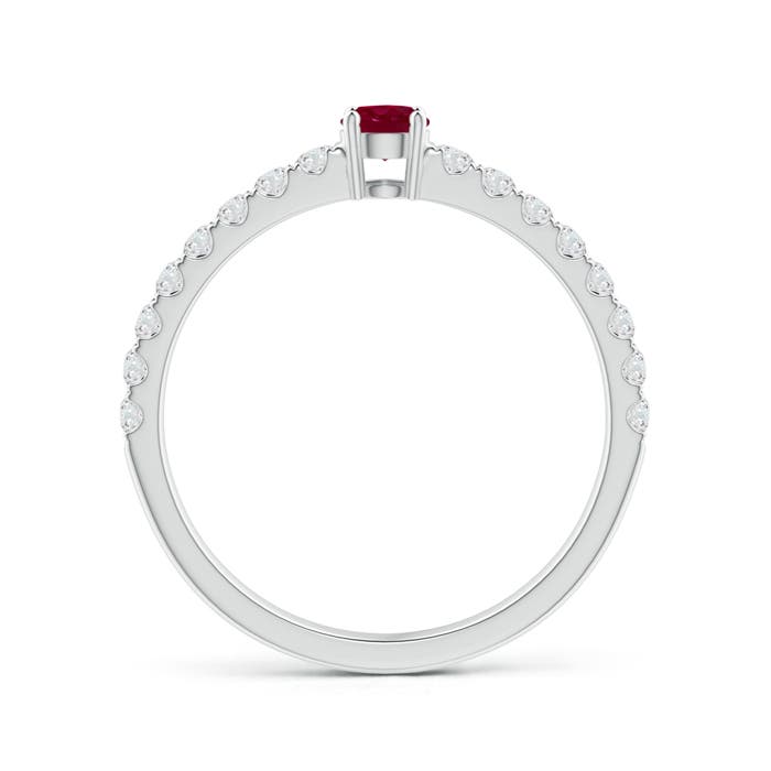 A - Ruby / 0.57 CT / 14 KT White Gold