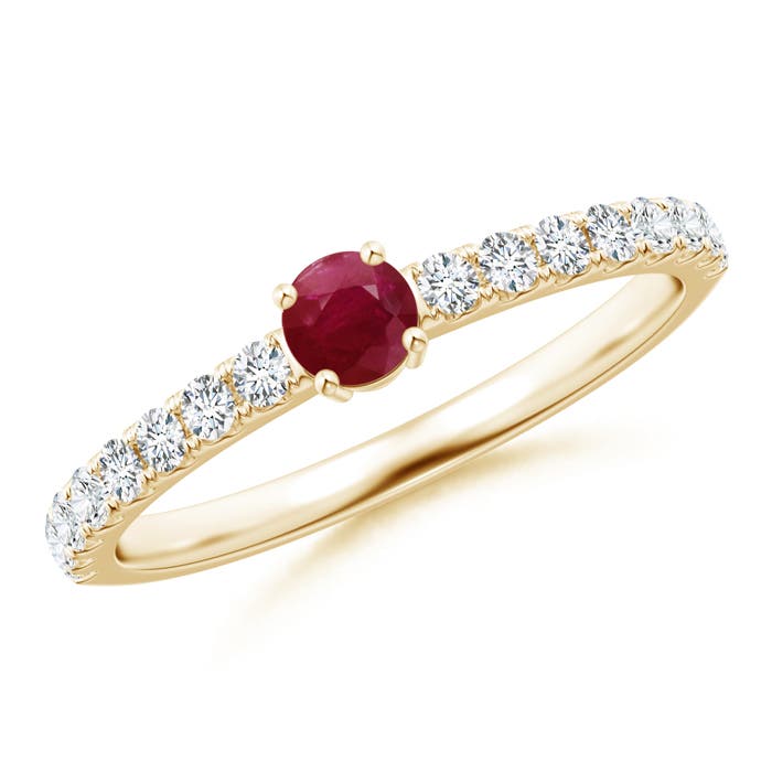 A - Ruby / 0.57 CT / 14 KT Yellow Gold