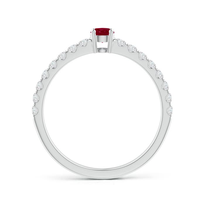 AA - Ruby / 0.57 CT / 14 KT White Gold