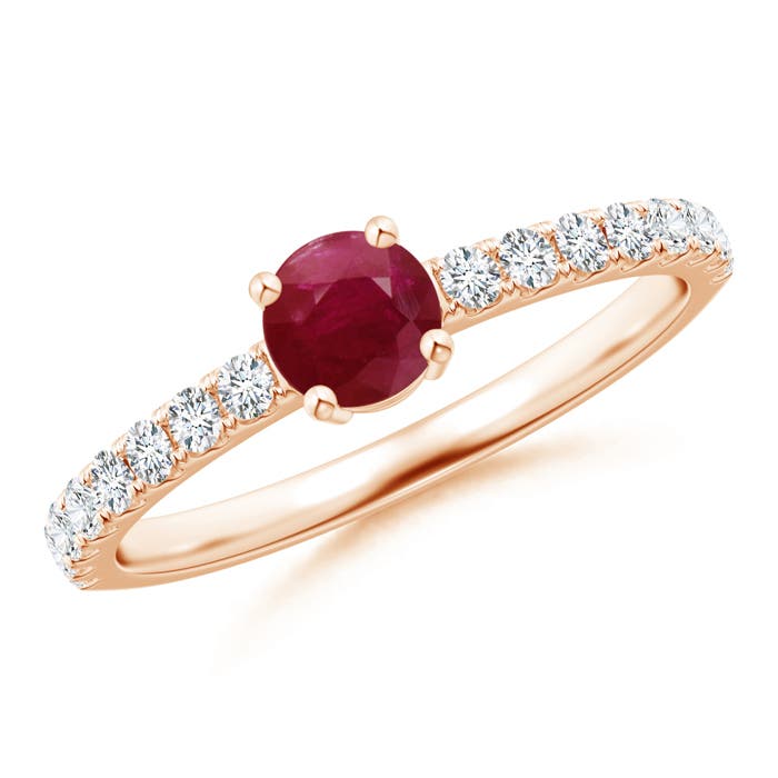 A - Ruby / 0.78 CT / 14 KT Rose Gold