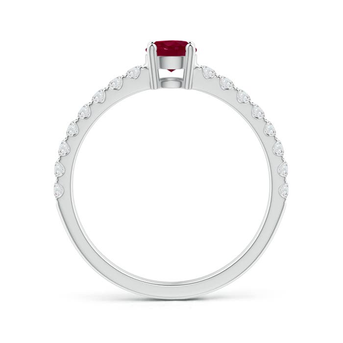 A - Ruby / 0.78 CT / 14 KT White Gold