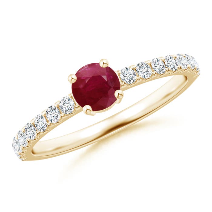 A - Ruby / 0.78 CT / 14 KT Yellow Gold