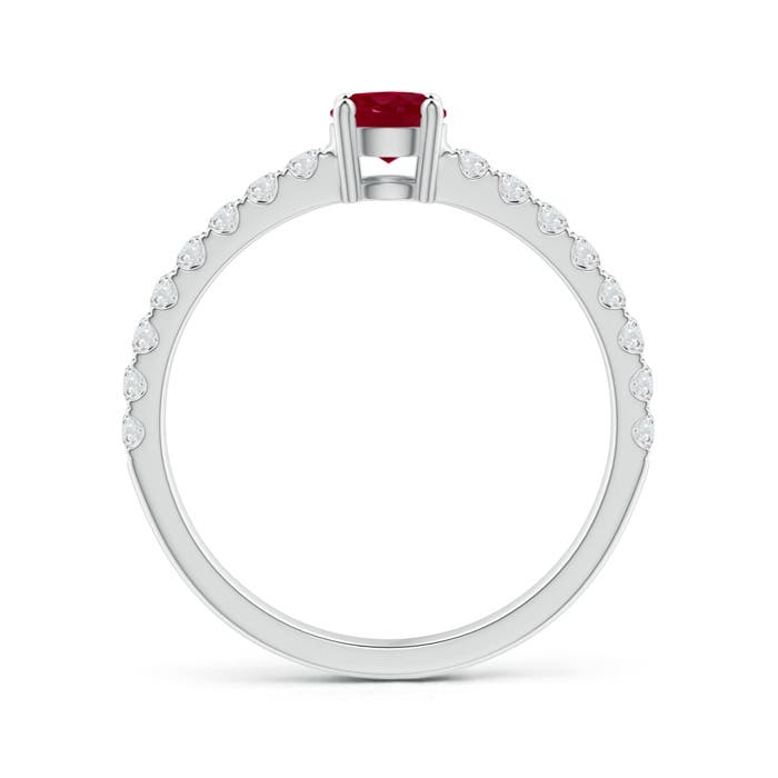 AA - Ruby / 0.78 CT / 14 KT White Gold