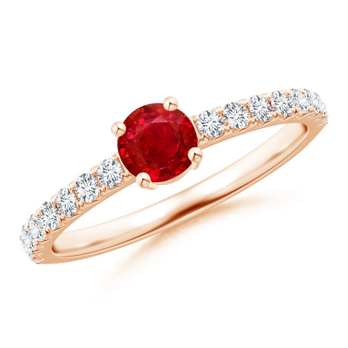 AAA - Ruby / 0.78 CT / 14 KT Rose Gold