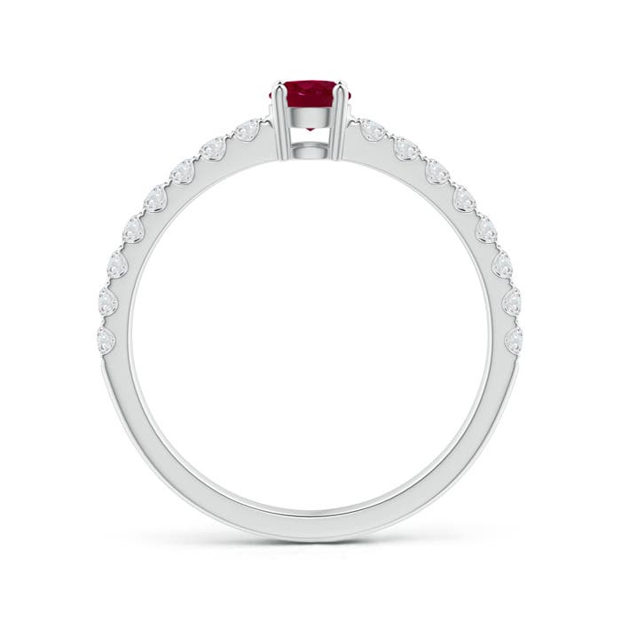 A - Ruby / 0.68 CT / 14 KT White Gold