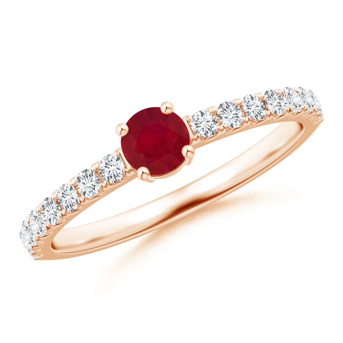 AA - Ruby / 0.68 CT / 14 KT Rose Gold