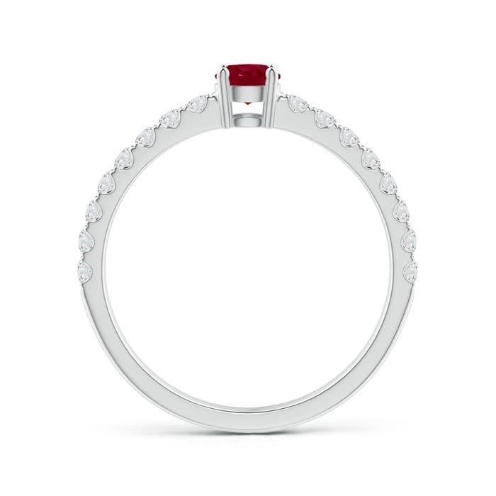 AA - Ruby / 0.68 CT / 14 KT White Gold