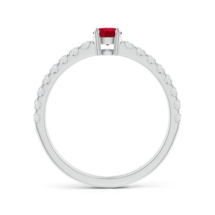 AAA - Ruby / 0.68 CT / 14 KT White Gold