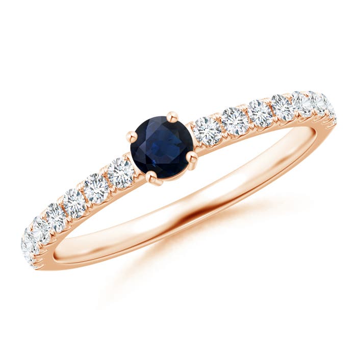 A - Blue Sapphire / 0.56 CT / 14 KT Rose Gold