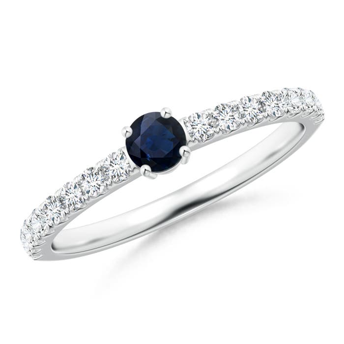 A - Blue Sapphire / 0.56 CT / 14 KT White Gold