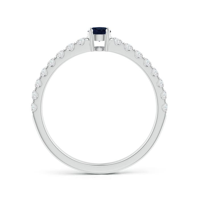 A - Blue Sapphire / 0.56 CT / 14 KT White Gold