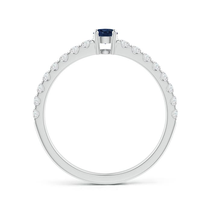 AA - Blue Sapphire / 0.56 CT / 14 KT White Gold