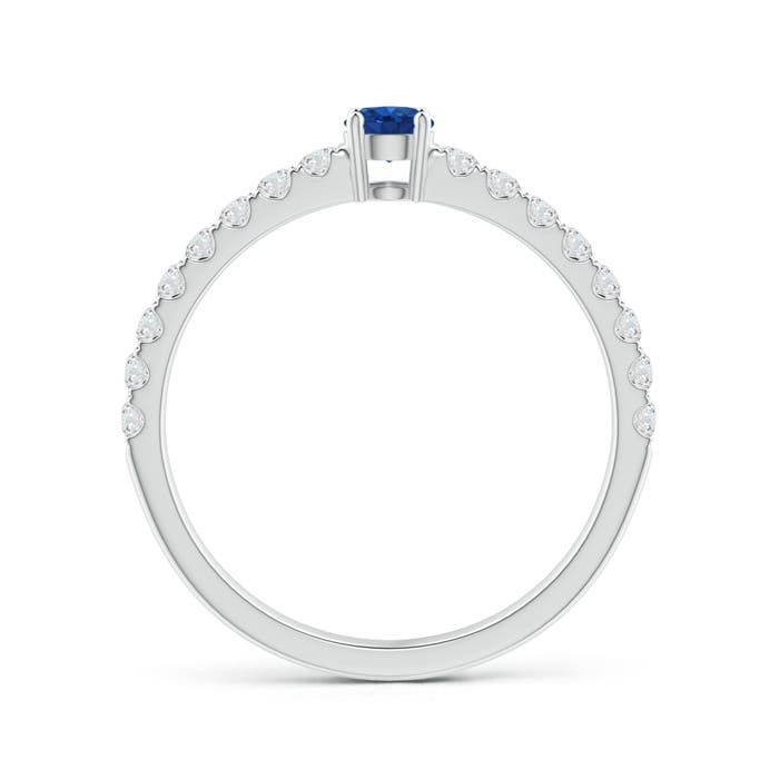 AAA - Blue Sapphire / 0.56 CT / 14 KT White Gold