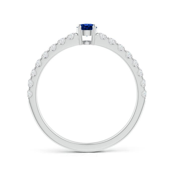 AAAA - Blue Sapphire / 0.56 CT / 14 KT White Gold