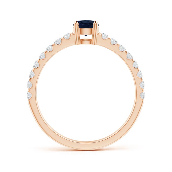 A - Blue Sapphire / 0.79 CT / 14 KT Rose Gold