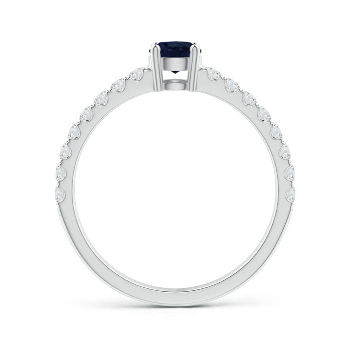 A - Blue Sapphire / 0.79 CT / 14 KT White Gold