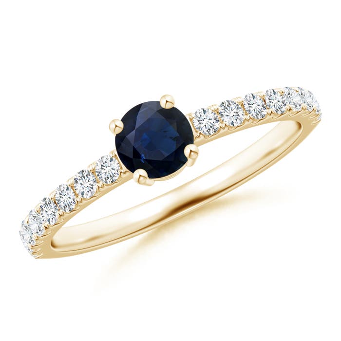 A - Blue Sapphire / 0.79 CT / 14 KT Yellow Gold