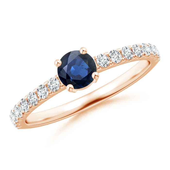 AA - Blue Sapphire / 0.79 CT / 14 KT Rose Gold