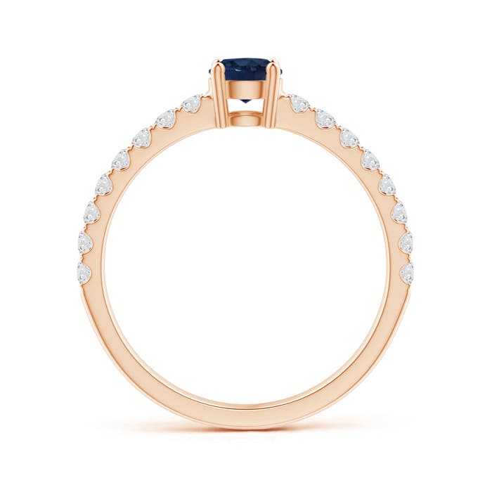 AA - Blue Sapphire / 0.79 CT / 14 KT Rose Gold