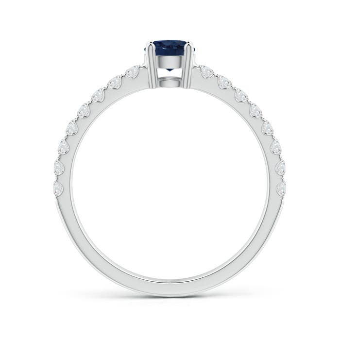 AA - Blue Sapphire / 0.79 CT / 14 KT White Gold