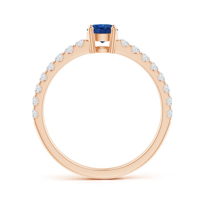 AAA - Blue Sapphire / 0.79 CT / 14 KT Rose Gold