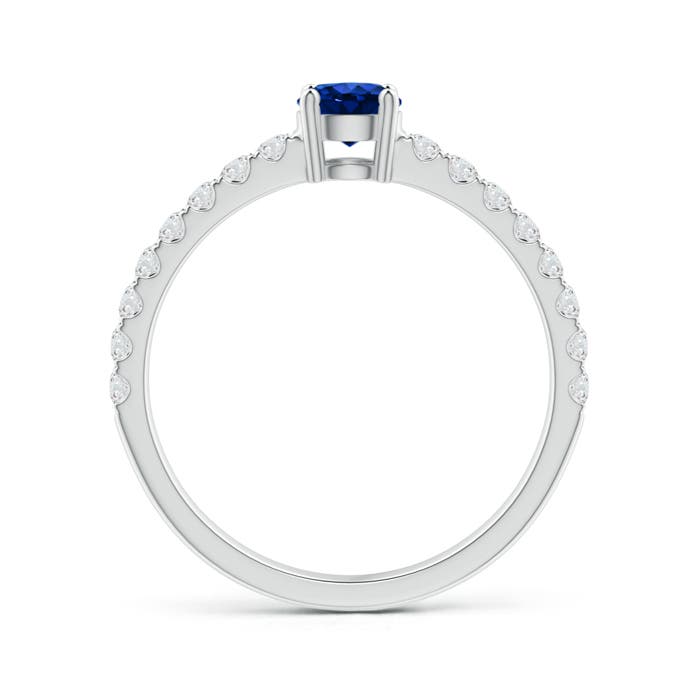 AAAA - Blue Sapphire / 0.79 CT / 14 KT White Gold