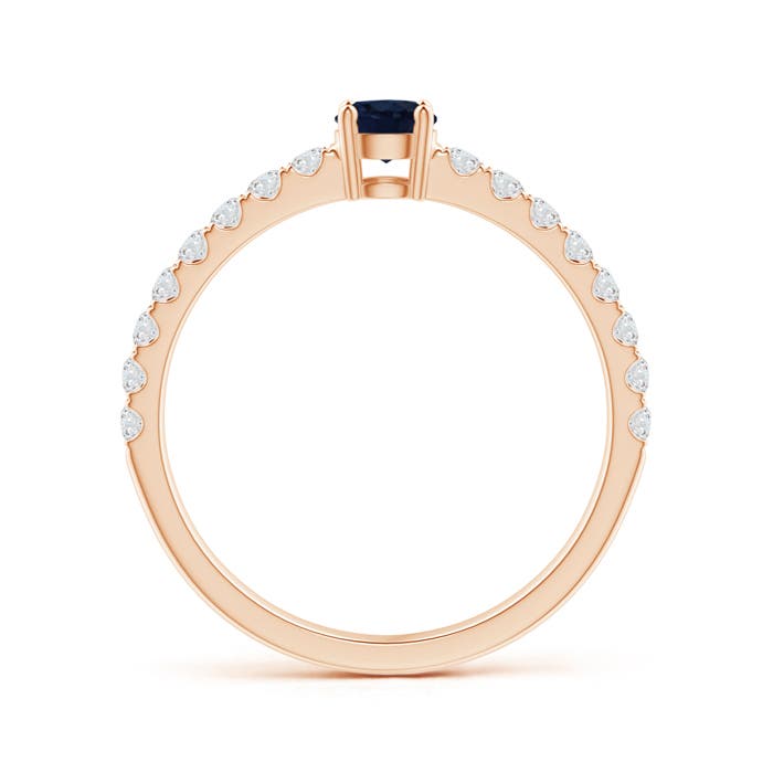 A - Blue Sapphire / 0.67 CT / 14 KT Rose Gold