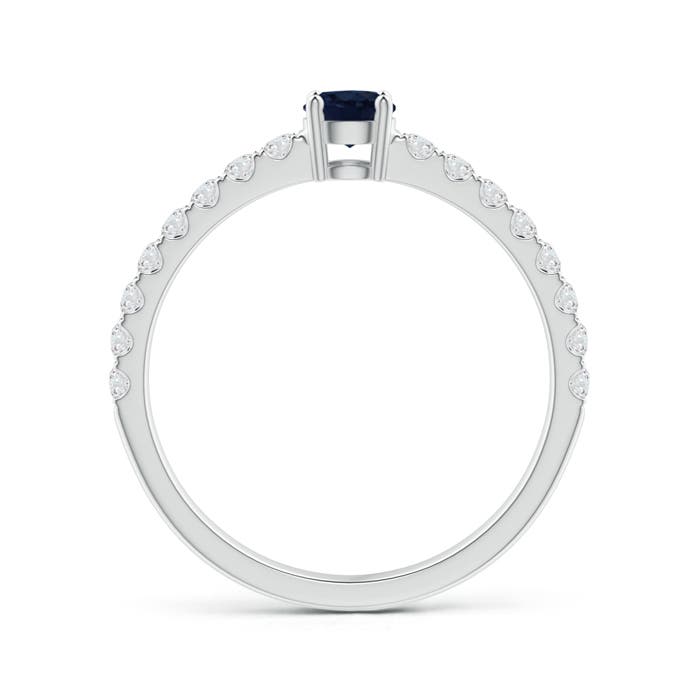 A - Blue Sapphire / 0.67 CT / 14 KT White Gold