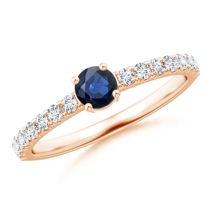 AA - Blue Sapphire / 0.67 CT / 14 KT Rose Gold