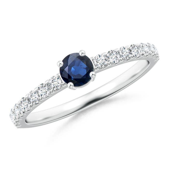 AA - Blue Sapphire / 0.67 CT / 14 KT White Gold