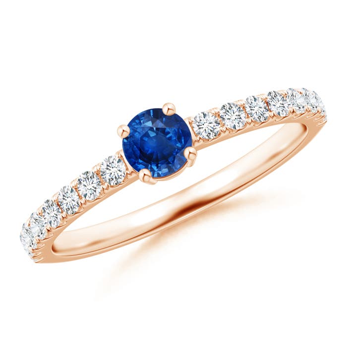 AAA - Blue Sapphire / 0.67 CT / 14 KT Rose Gold