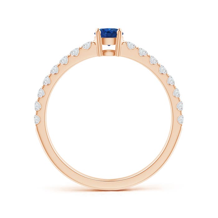 AAA - Blue Sapphire / 0.67 CT / 14 KT Rose Gold