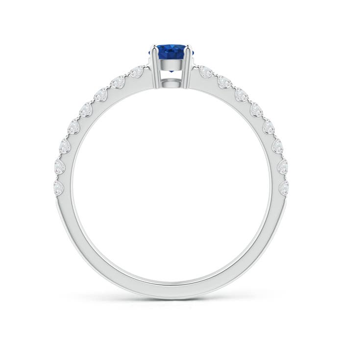 AAA - Blue Sapphire / 0.67 CT / 14 KT White Gold