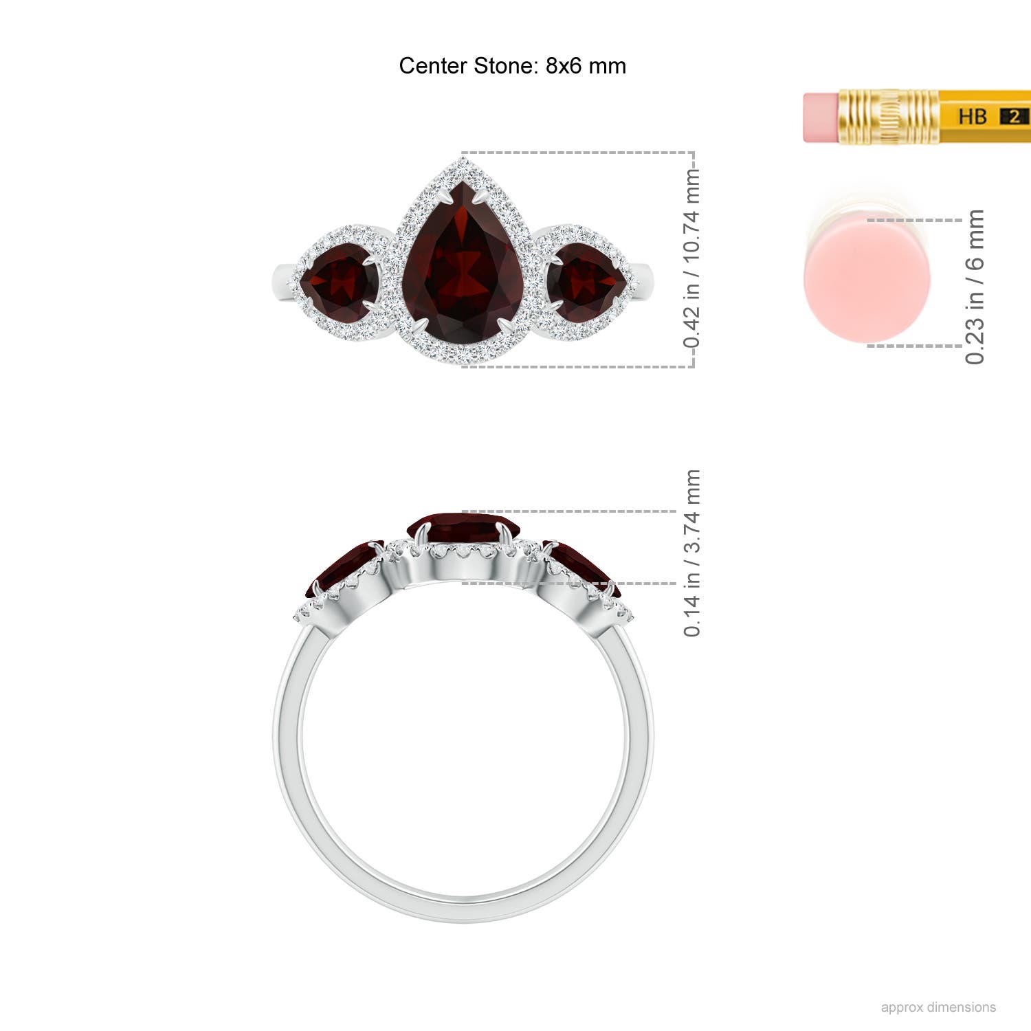 A - Garnet / 2.44 CT / 14 KT White Gold