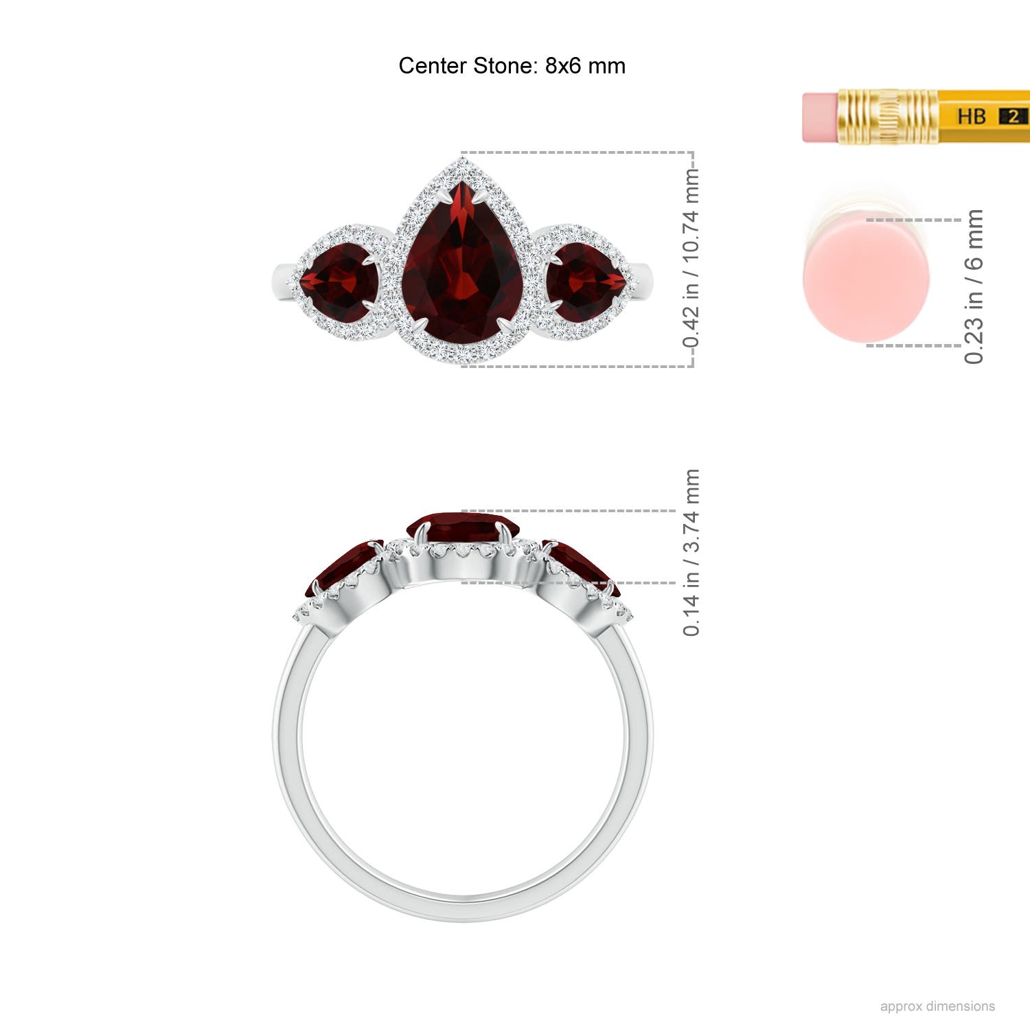 AA - Garnet / 2.44 CT / 14 KT White Gold