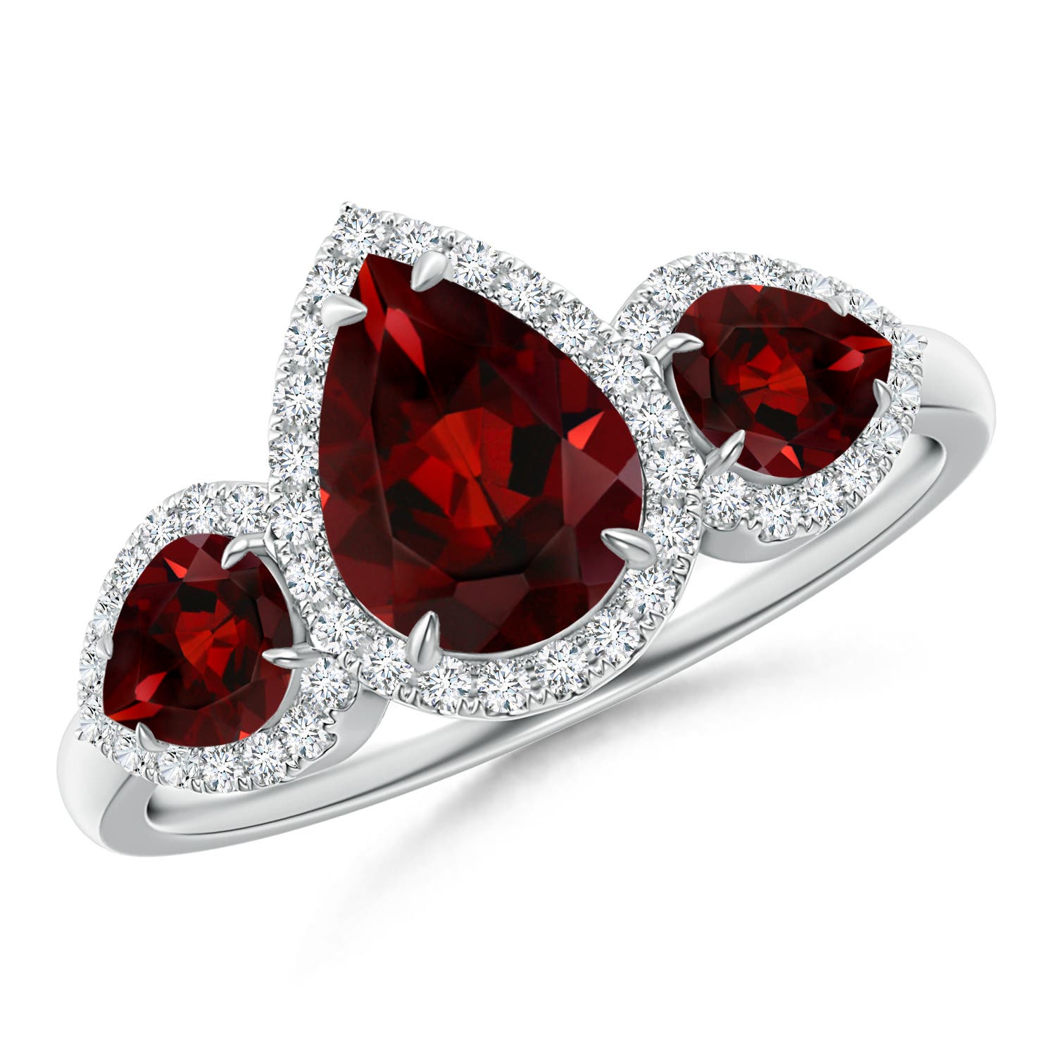 AAA - Garnet / 2.44 CT / 14 KT White Gold