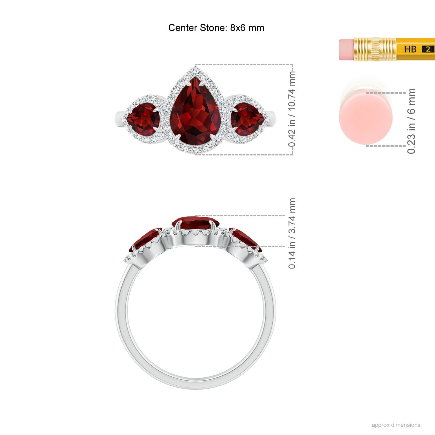 AAAA - Garnet / 2.44 CT / 14 KT White Gold